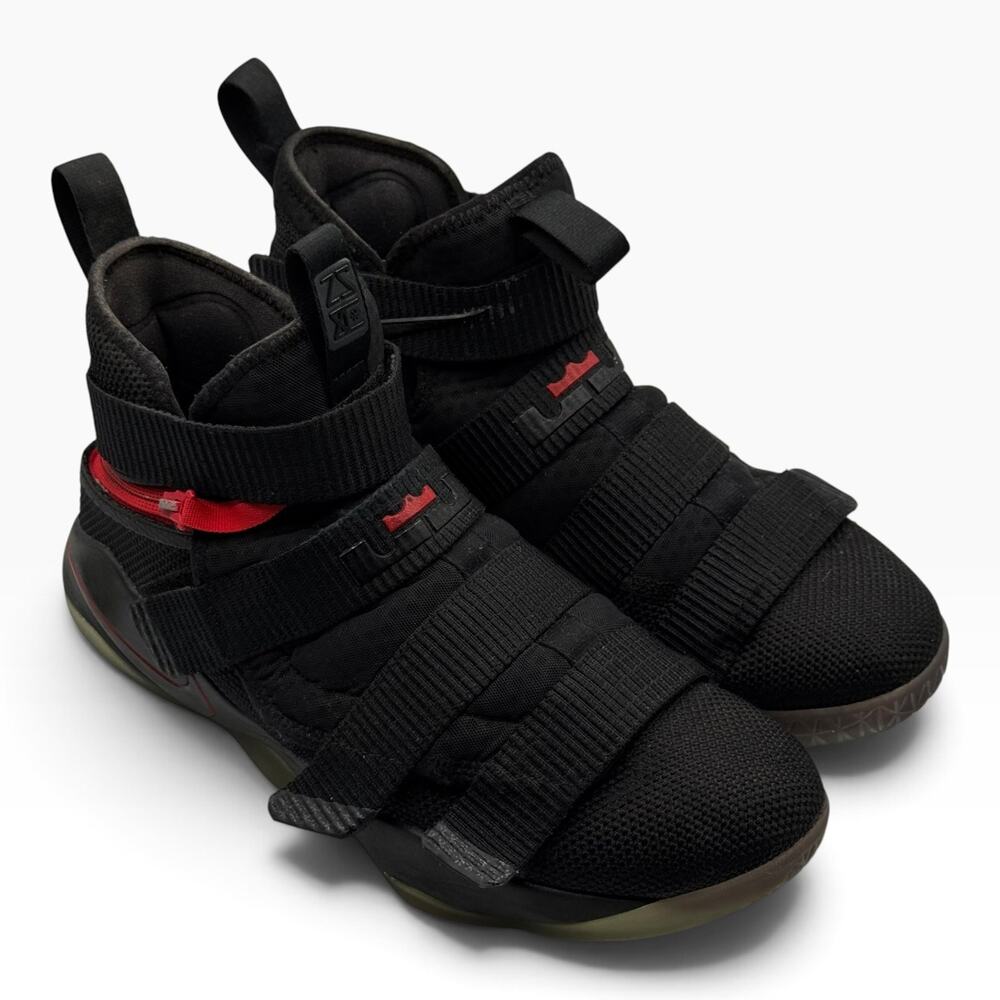 Nike LeBron Soldier XI 11 FlyEase Bred Men's 10 Black Red Basketball AQ3321-001